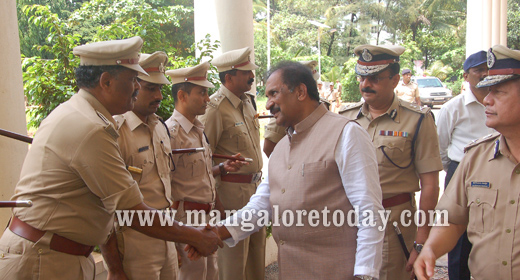 K J George in Mangalore Commissioner office